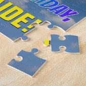 虹の一見"56"及び"ハッピーバースデー"、曇り空 ジグソーパズル (側面)