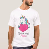 虹の一角獣が他の国のかわいい地獄 Tシャツ (正面)