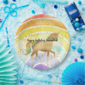 虹の一角獣は常に金ゴールド紙吹雪 ペーパープレート (パーティー)