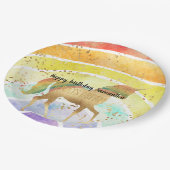 虹の一角獣は常に金ゴールド紙吹雪 ペーパープレート (アングル)