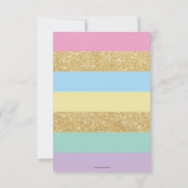 虹の一角獣（ユニコーン）誕生パーティーガール 招待状 (裏面)