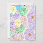 虹の一角獣（ユニコーン）誕生日ファーストフローラ招待状。 招待状 (裏面)