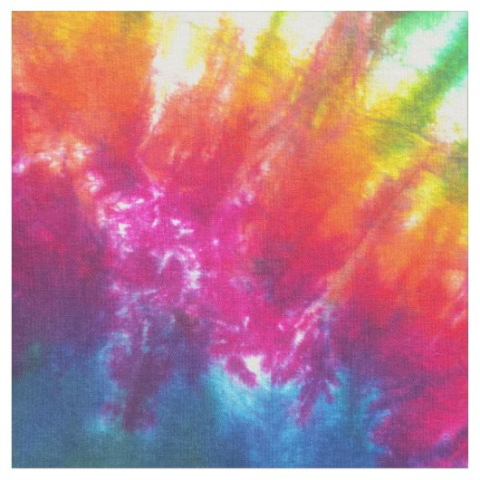 虹の万華鏡のように千変万化するパターンの絞り染め ファブリック (クローズアップ)