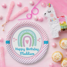 虹の上で半分眠っている下で眠る ペーパープレート