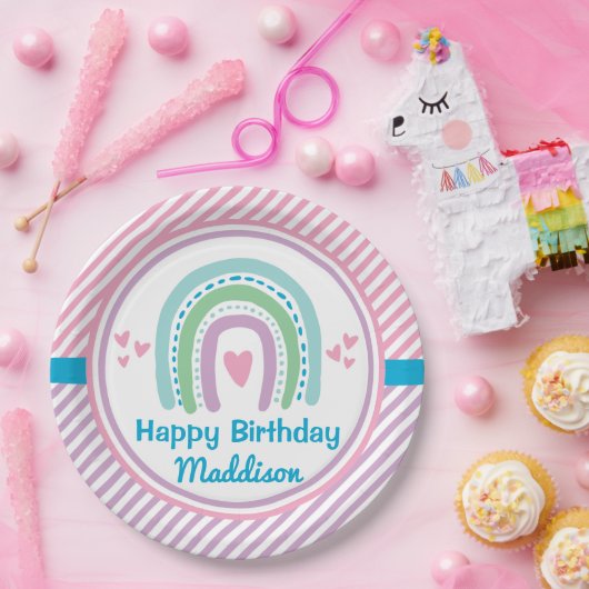 虹の上で半分眠っている下で眠る ペーパープレート (パーティー)