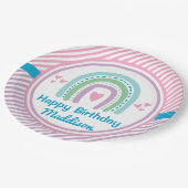 虹の上で半分眠っている下で眠る ペーパープレート (アングル)