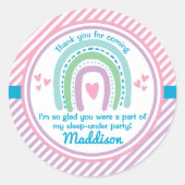 虹の上で半分眠っている下で眠る ラウンドシール (正面)