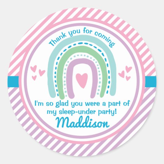 虹の上で半分眠っている下で眠る ラウンドシール (正面)