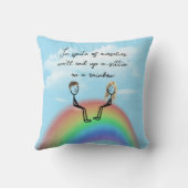 虹の上にフィギュアのカップルを描く クッション (裏面)
