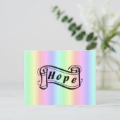 虹の上に希望のスクロール ポストカード (スタンド正面)