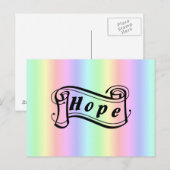 虹の上に希望のスクロール ポストカード (正面/裏面)