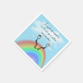 虹の上に座る姿のカップル スタンダードカクテルナプキン (角)