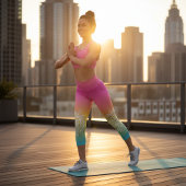 虹の上に白いドリーレースマンダラグラデーション カプリレギンス