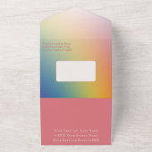 虹の上の可愛いユニコーン オールインワン招待状 (外側)