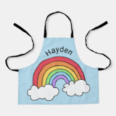 虹の上の名前パーソナライズされた エプロン (正面)
