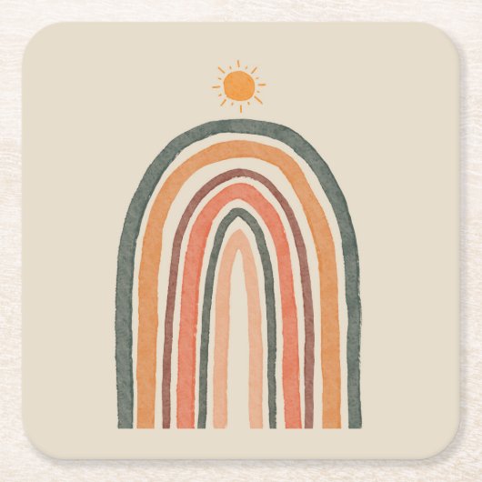 虹の上の太陽 スクエアペーパーコースター (正面)