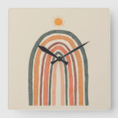 虹の上の太陽 スクエア壁時計 (正面)