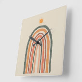 虹の上の太陽 スクエア壁時計 (傾斜)