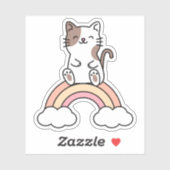 虹の上の猫 シール (シート)