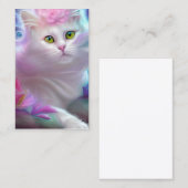 虹の上の白ふわふわの猫 名刺 (正面/裏面)