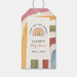 虹の下でボホベイビーシャワーありがとうGif ギフトタグ