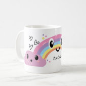 「虹の下で一杯」かわいいマグカップ コーヒーマグカップ (正面左)