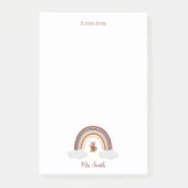 虹の下のフクロウの先生 ポストイット (正面)