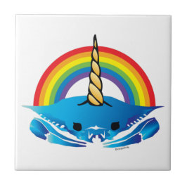 虹の下の一角のカニ タイル