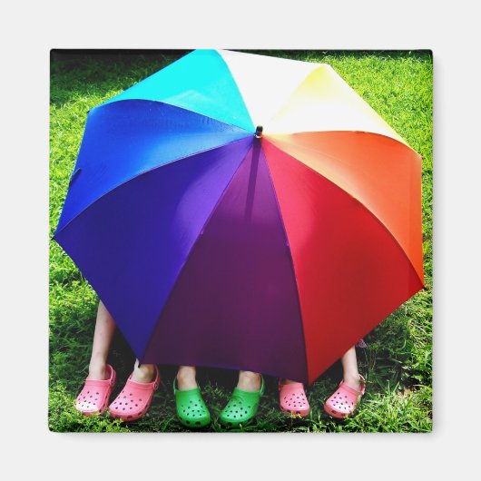 虹の下の幸せな娘たち マグネット (正面)