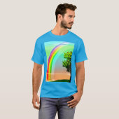 虹の下の緑の木 Tシャツ (正面フル)