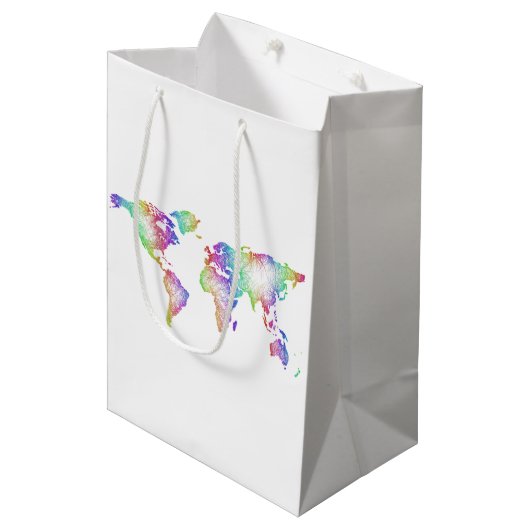 虹の世界地図 ミディアムペーパーバッグ (正面アングル)