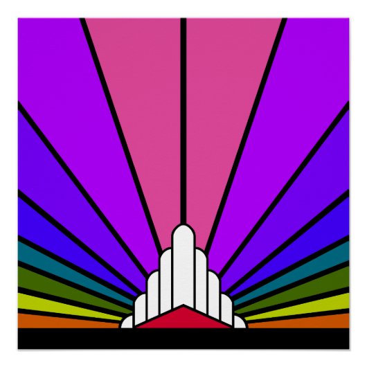 虹の中のアールデコ太陽 ポスター (正面)