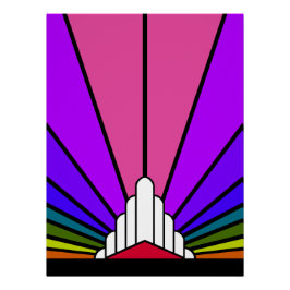 虹の中のアールデコ太陽 ポスター