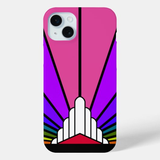 虹の中のアールデコ太陽 Case-Mate iPhoneケース (裏面)