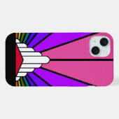 虹の中のアールデコ太陽 iPhoneケース (裏面横)