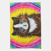 虹の中の猫、ルイ・ワーイン キッチンタオル (縦)