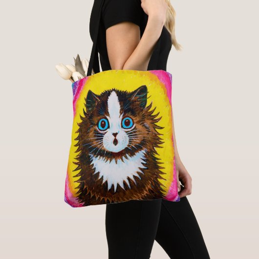 虹の中の猫、ルイ・ワーイン トートバッグ (クローズアップ)