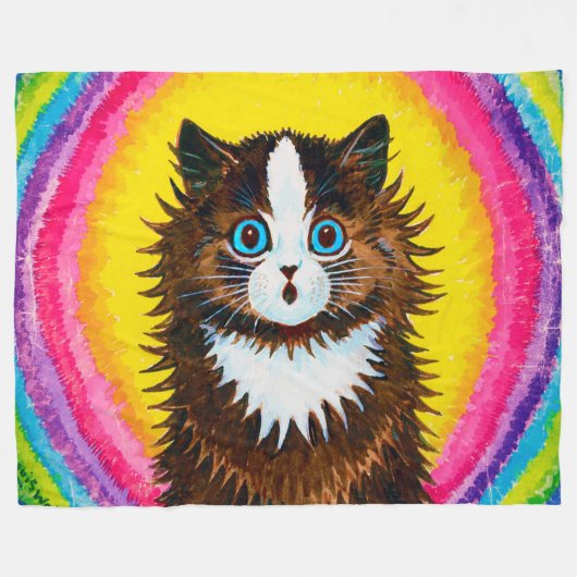 虹の中の猫、ルイ・ワーイン フリースブランケット (正面(横))