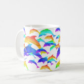 虹の中の美しいイルカと名 コーヒーマグカップ (正面左)