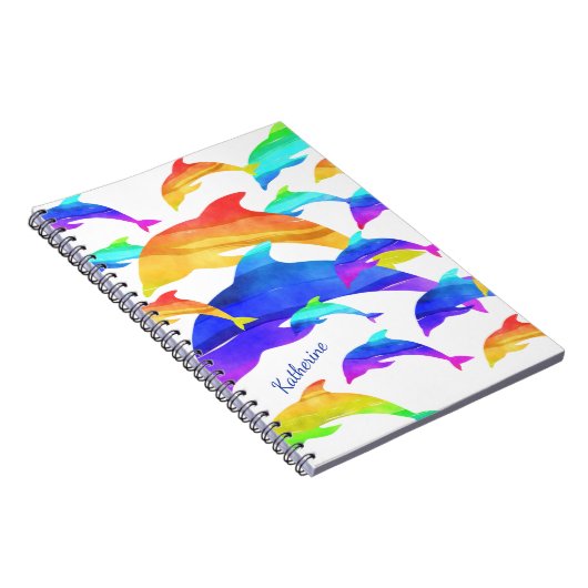 虹の中の美しいイルカと名 ノートブック (右側)