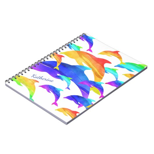 虹の中の美しいイルカと名 ノートブック (左側)