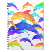 虹の中の美しいイルカと名 ノートブック (正面)