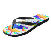 虹の中の美しいイルカと名 ビーチサンダル (アングル)