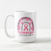 虹の乳癌の戦士の名前 コーヒーマグカップ (左)
