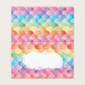 虹の人魚の水彩画の座席表 名刺 (外部フラット)