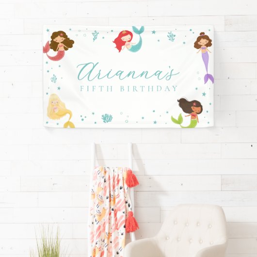 虹の人魚誕生日バナー 横断幕 (インサイチュ)