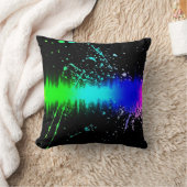 虹の健全な爆発のエアブラシの抽象芸術の枕 クッション (ブランケット)