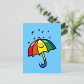 虹の傘と雨滴 ポストカード (スタンド正面)
