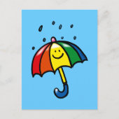 虹の傘と雨滴 ポストカード (正面)