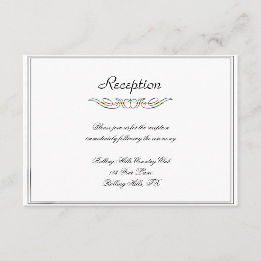 虹の優雅さが新郎の結婚披露宴を彩る エンクロージャーカード (正面)